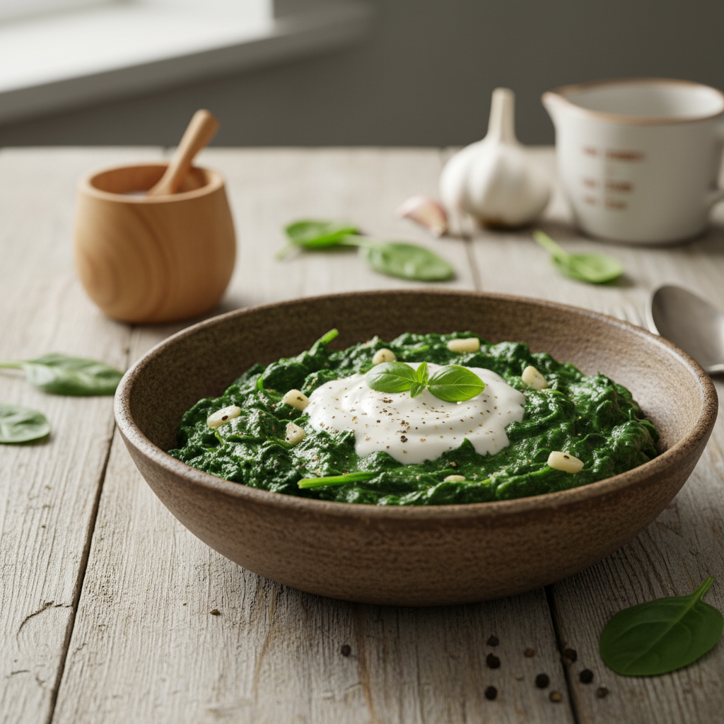 Špinača s smetano in česnom: Recept za popolno prilogo