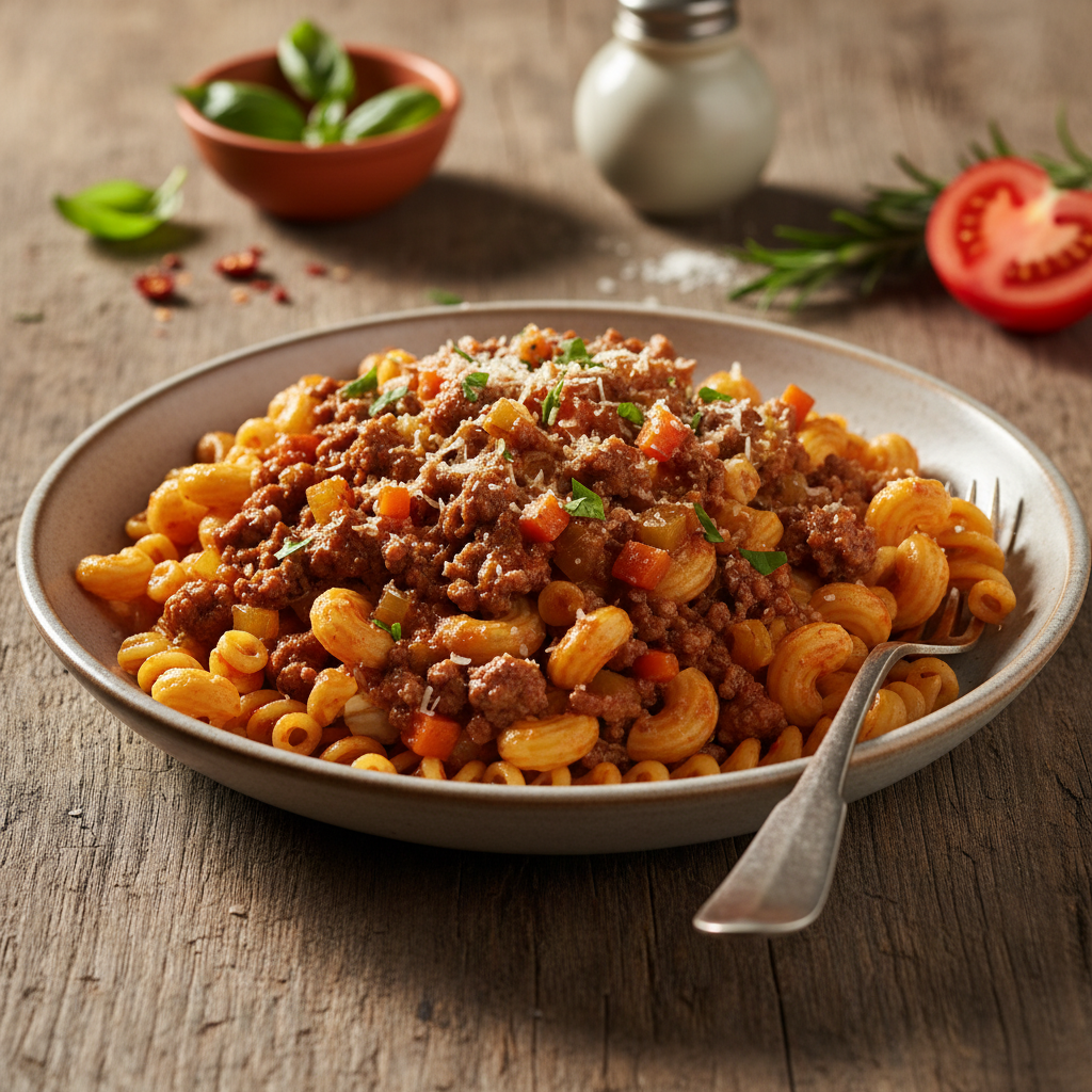 Sočni makaroni z govedino: Recept za hitro kosilo