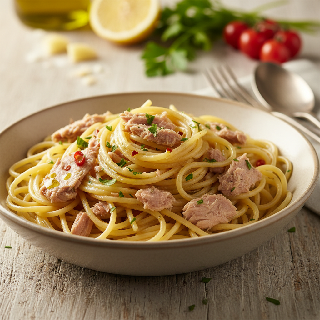 Preprosti špageti s tuno: hiter recept za popolno kosilo
